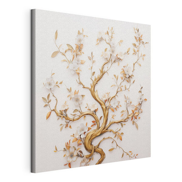 Tableaux Arbre aux fleurs et aux feuilles blanches