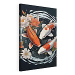 Tableaux Un groupe de poissons nageant dans l'eau au milieu de fleurs