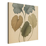 Tableaux Dessin de feuilles sur une surface blanche