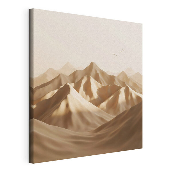 Paysage désertique avec des montagnes et des oiseaux en vol Tableaux Paysage désertique avec des montagnes et des oiseaux en vol