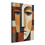 Tableaux Visage réalisé à partir d'un morceau de tissu