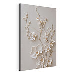 Tableaux Des fleurs blanches sur un fond blanc