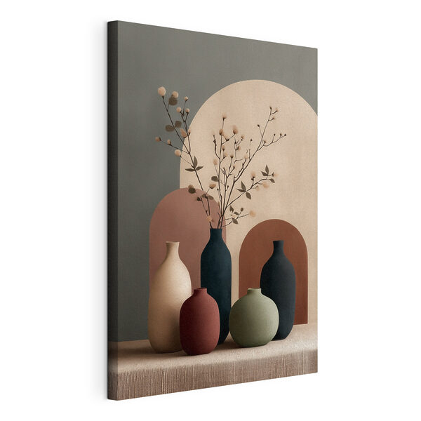 Tableaux Ensemble de vases contenant des fleurs