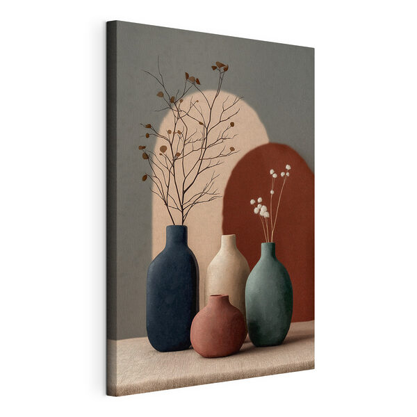 Tableaux Ensemble de vases contenant des fleurs