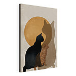 Tableaux Silhouettes de chats devant un cercle