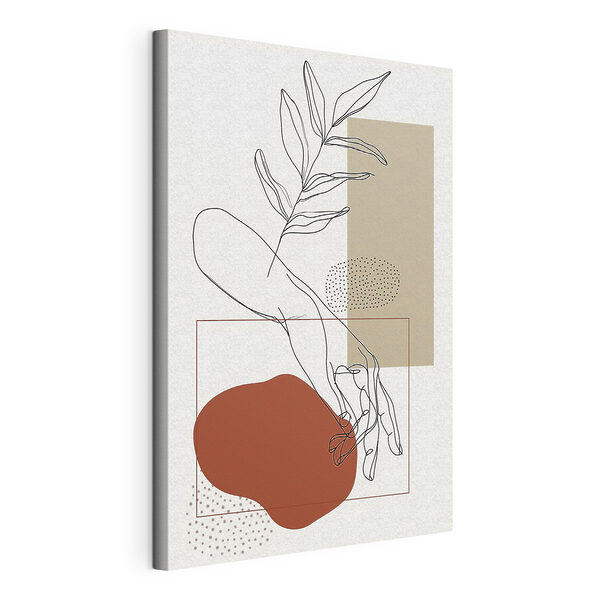 Tableaux Main tenant une feuille et un fruit