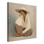 Tableaux Une femme assise par terre