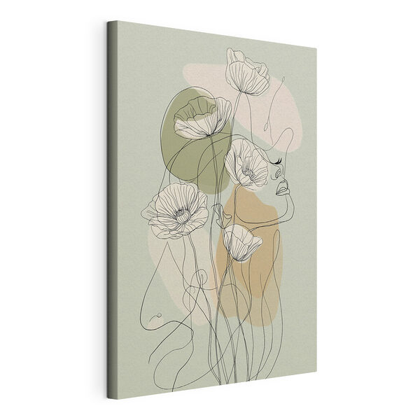 Tableaux Dessin représentant une femme avec des fleurs