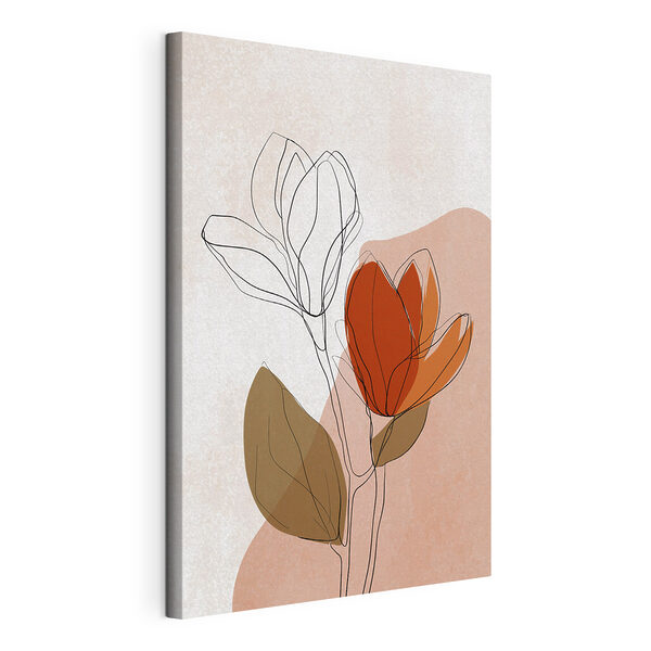 Tableaux Dessin de fleurs avec des feuilles