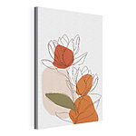 Tableaux Dessin de fleurs avec des cercles orange