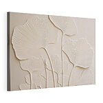 Tableaux Mur blanc orné de feuilles