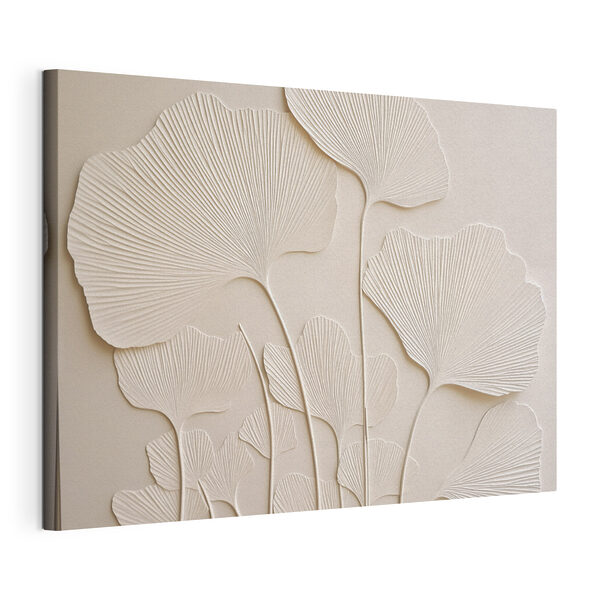 Tableaux Tableaux Mur blanc orné de feuilles (UGS : s50113)