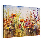 Tableaux Fleurs sauvages vibrantes dans une peinture à l'aquarelle