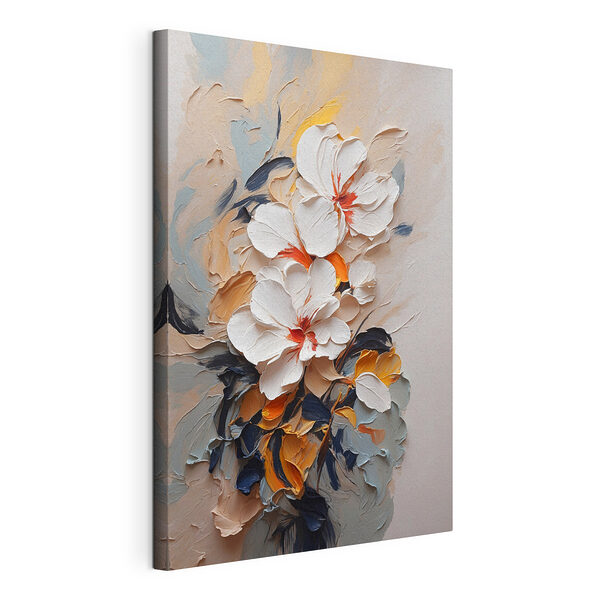 Peinture florale texturée aux couleurs vibrantes Tableaux Peinture florale texturée aux couleurs vibrantes