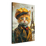 Tableaux Chat élégant appréciant les curiosités parisiennes