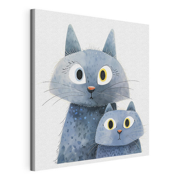 Chat bleu aux yeux et moustaches jaunes Tableaux Chat bleu aux yeux et moustaches jaunes