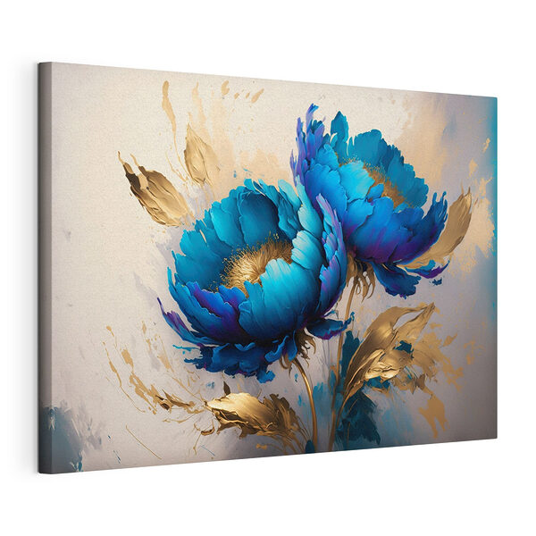 Fleurs bleues aux accents métalliques Tableaux Fleurs bleues aux accents métalliques