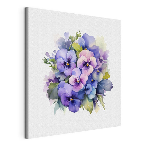 Bouquet de pensées à l'aquarelle Tableaux Bouquet de pensées à l'aquarelle