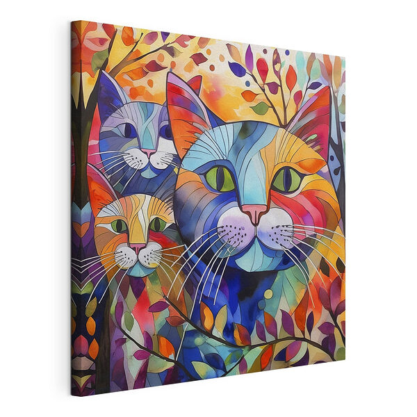 Tableaux Visage de chat coloré avec moustaches
