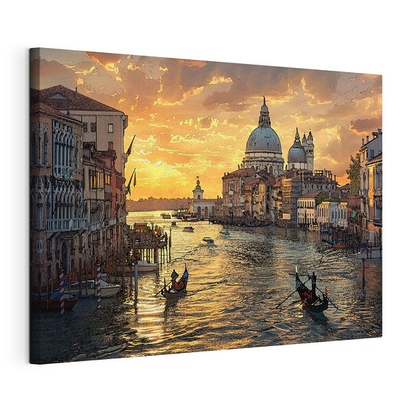Peinture d'un homme dans une gondole Tableaux Peinture d'un homme dans une gondole