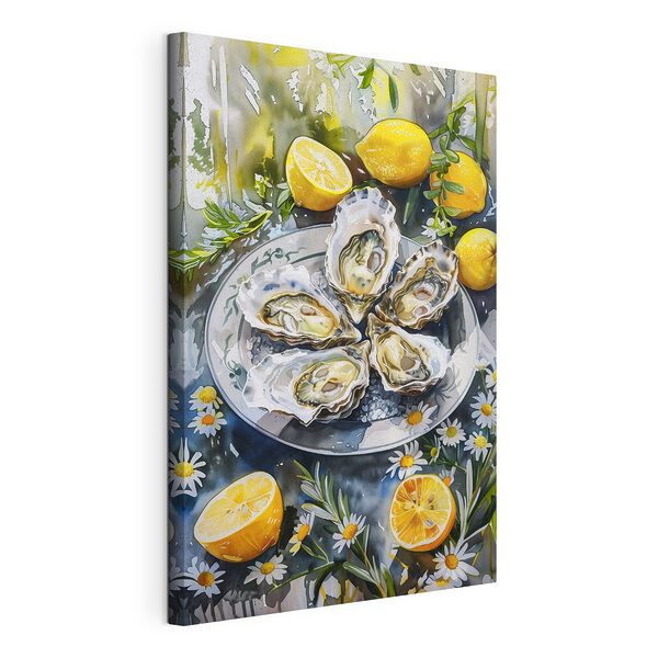 Tableaux Assiette d'huîtres et de citrons
