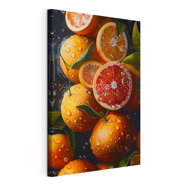 Groupe d'oranges avec des gouttes d'eau Tableaux Groupe d'oranges avec des gouttes d'eau