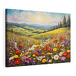 Tableaux Champ de fleurs colorées