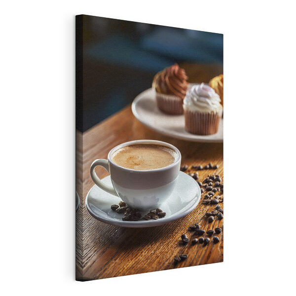 Tasse de café et petits gâteaux sur une table Tableaux Tasse de café et petits gâteaux sur une table