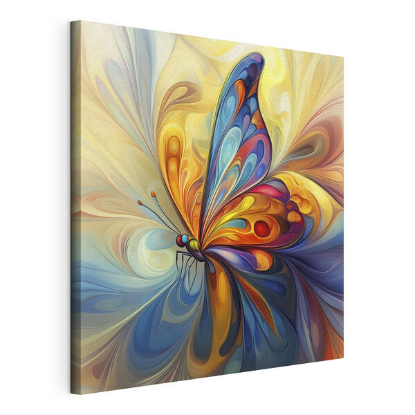 Canvas prints Colorful butterfly with a yellow and blue background Tableaux Canvas prints Colorful butterfly with a yellow and blue background