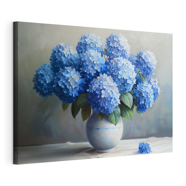 Tableaux Peinture de fleurs bleues dans un vase