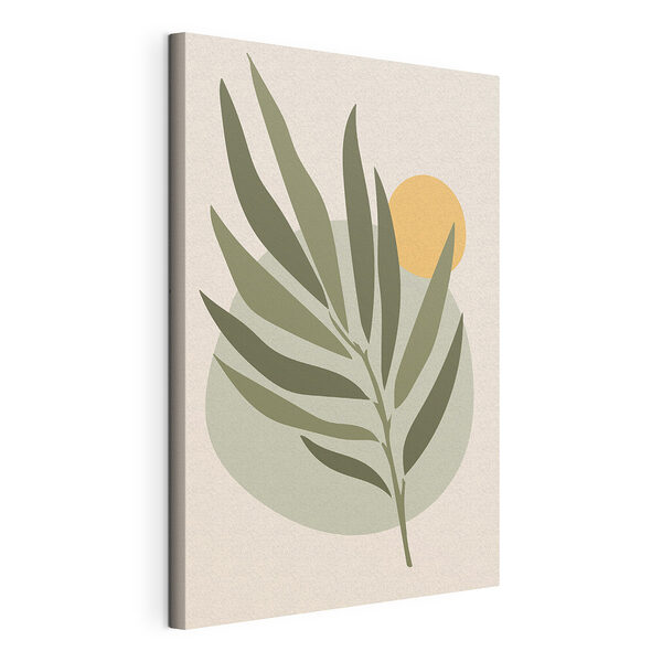 Cercle jaune et feuilles vertes Tableaux Cercle jaune et feuilles vertes