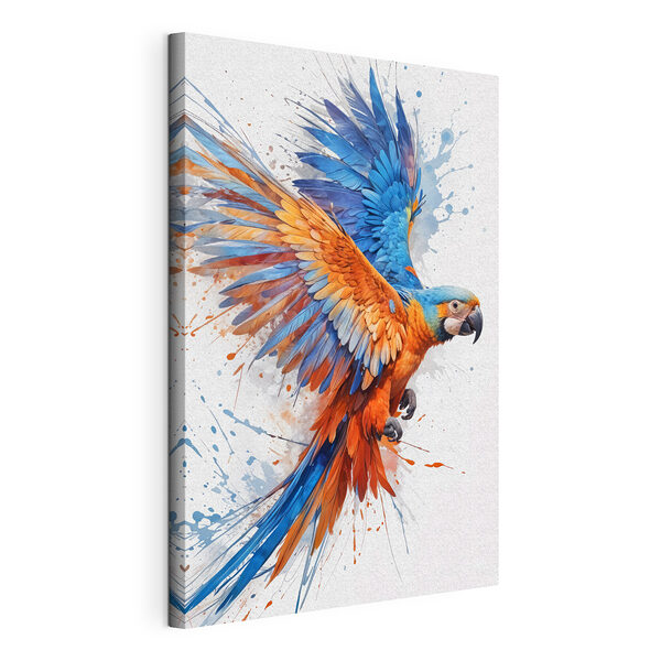 Oiseau coloré volant avec des éclaboussures de peinture Tableaux Oiseau coloré volant avec des éclaboussures de peinture