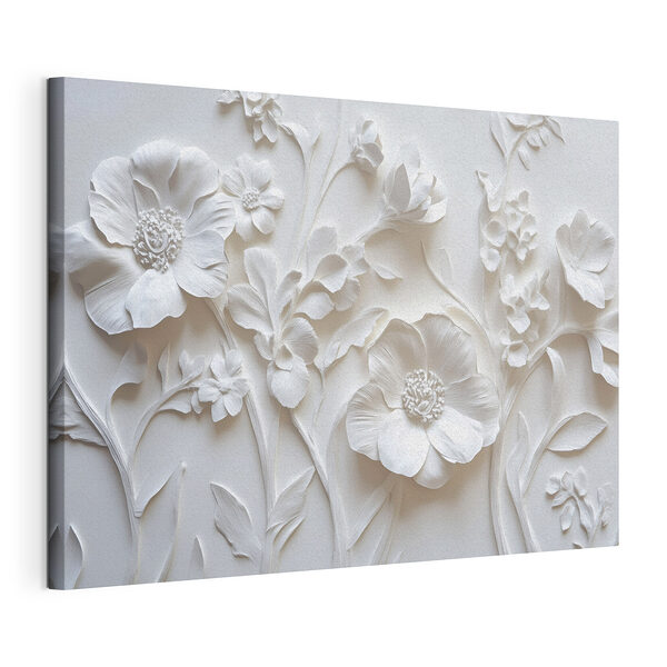 Mur blanc avec fleurs Tableaux Mur blanc avec fleurs