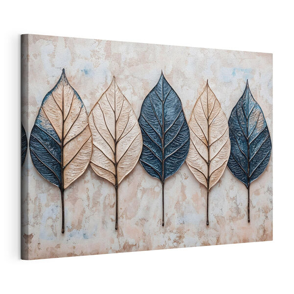 Rangée de feuilles sur une surface en marbre Tableaux Rangée de feuilles sur une surface en marbre