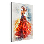 Tableaux Femme en robe rouge