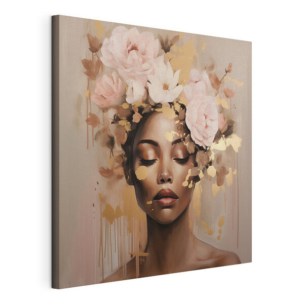 Peinture d'une femme avec des fleurs sur la tête Tableaux Peinture d'une femme avec des fleurs sur la tête