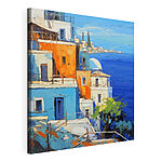 Tableaux Peinture d'une ville au bord de l'eau