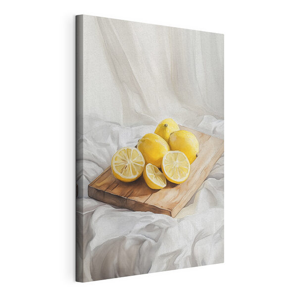 Groupe de citrons sur une planche à découper Tableaux Groupe de citrons sur une planche à découper