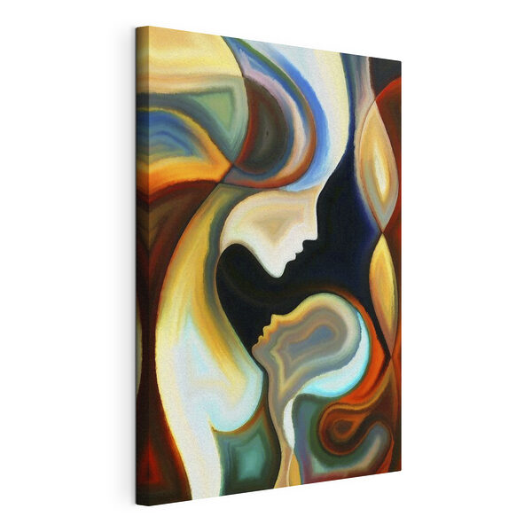 Tableaux Profils abstraits aux couleurs vives