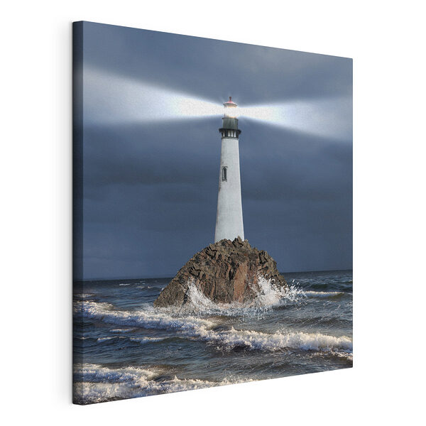Tableaux Phare sur un rocher dans l'océan