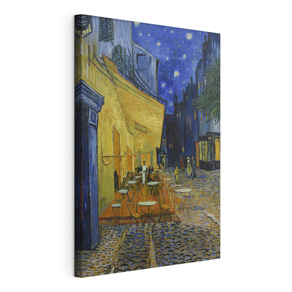 Peinture d'une rue avec des tables et des chaises Tableaux Peinture d'une rue avec des tables et des chaises