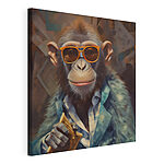 Tableaux Chimpanzé portant des lunettes de soleil et tenant une carte