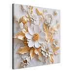 Tableaux Relief floral orné aux tons élégants