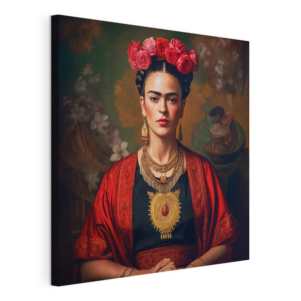 Portrait coloré avec une coiffe florale Tableaux Portrait coloré avec une coiffe florale