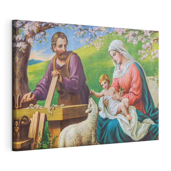 Tableaux Peinture d'un homme et d'une femme tenant un bébé dans leurs bras