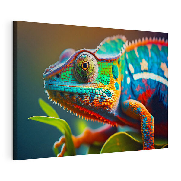 Lézard coloré sur une feuille Tableaux Lézard coloré sur une feuille