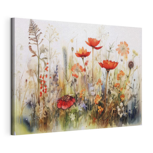 Jardin animé avec des fleurs sauvages en pleine floraison Tableaux Jardin animé avec des fleurs sauvages en pleine floraison