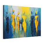 Tableaux Peinture de personnes en jaune et bleu