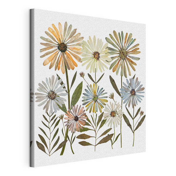 Tableaux Groupe de fleurs avec feuilles