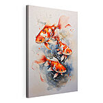 Tableaux Groupe de poissons orange et blancs